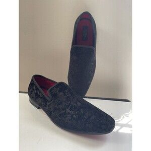 La Milano Broderick II Men Black Velvet Dress Shoes A11884KK Trevor Plain Toe 11